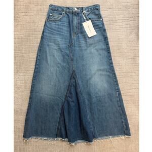 NWT FRAME The Dorothy Slowpoke Blue Denim A-Line Skirt Size 25